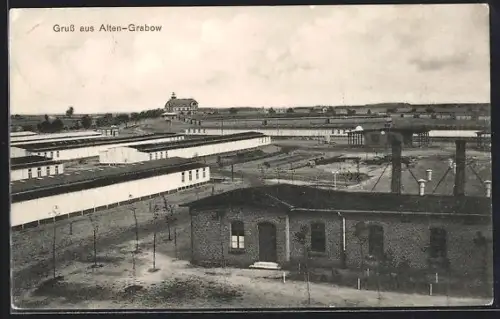 AK Altengrabow, Lageransicht mit Baracken und Verwaltungsgebäude