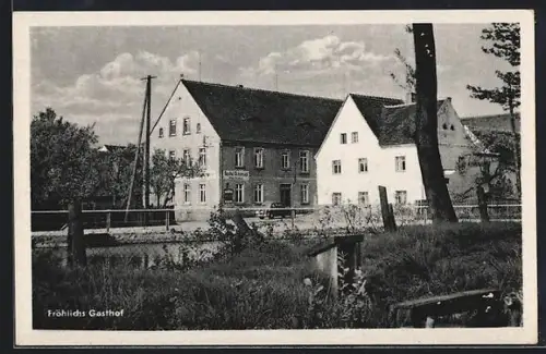 AK Dahlen /Sa., Fröhlichs Gasthof, Dahlener Heide