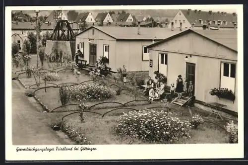 AK Friedland /Göttingen, Grenzdurchgangslager, Baracken und Gartenanlagen