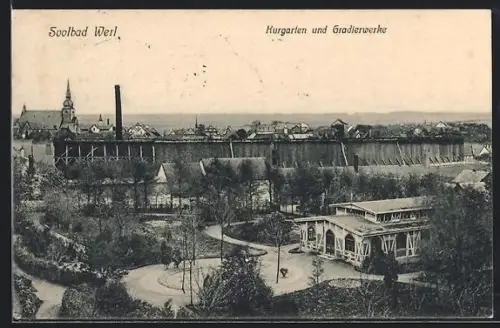 AK Werl, Kurgarten, Gradierwerke