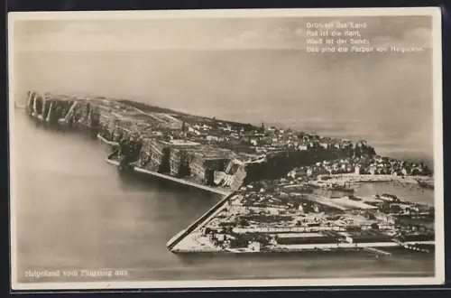 AK Helgoland, Ansicht von der Insel aus dem Flugzeug