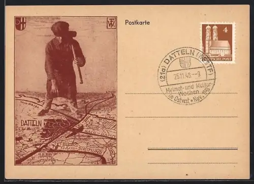 AK Datteln, Heimat- und Kulturwochen im Ostvest 1948, Stadtwappen