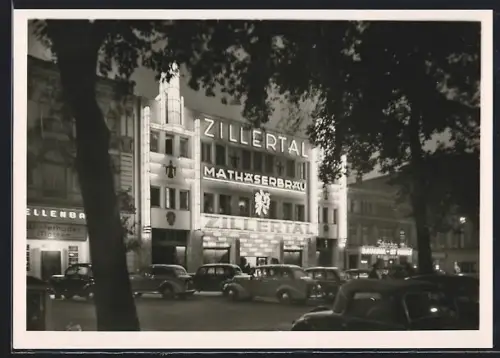 AK Hamburg-St.Pauli, St. Pauli, Zillertal Mathäserbräu bei Nacht