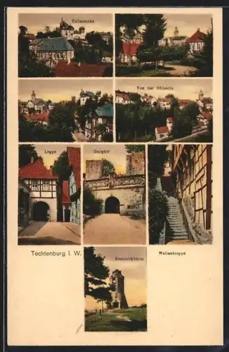AK Tecklenburg i. W., Burgtor, Wellentreppe, Legge