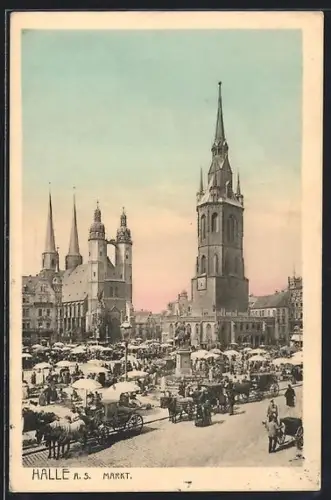 AK Halle a. S., Partie am Markt