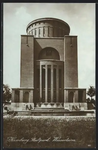 AK Hamburg-Winterhude, Wasserturm im Stadtpark