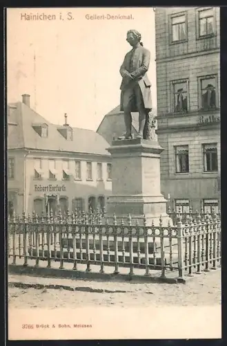 AK Hainichen i. S., Gellert-Denkmal