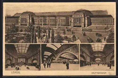 AK Leipzig, Hauptbahnhof, Aussenansicht