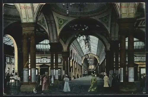AK Stuttgart, Empfangshalle des Hauptbahnhofs