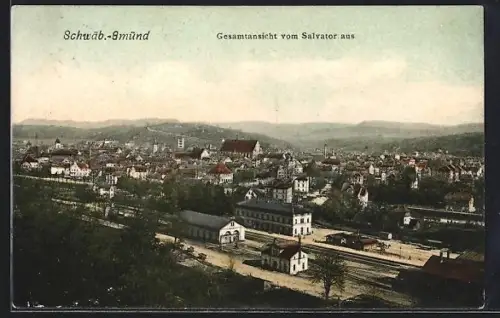 AK Schwäb.-Gmünd, Gesamtansicht vom Salvator aus