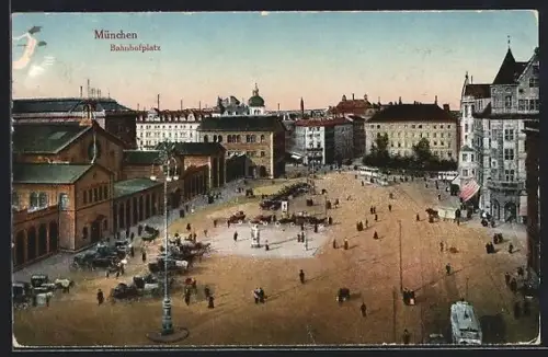AK München, Bahnhofplatz