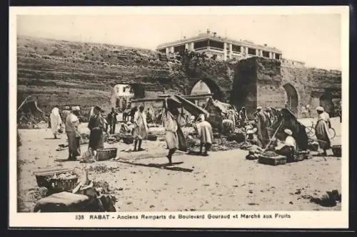 AK Rabat, Anciens Remparts du Boulevard Gouraud et Marché aux Fruits