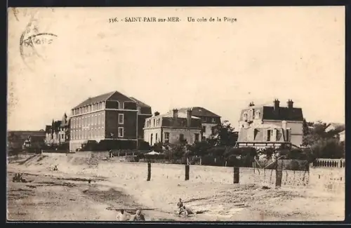 AK Saint-Pair-sur-Mer, Un coin de la Plage