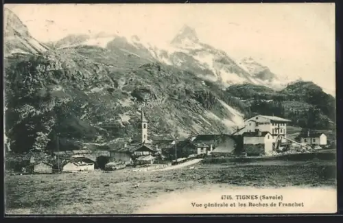 AK Tignes /Savoie, Vue générale et les Roches de Franchet
