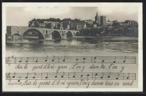 AK Avignon, Le Pont Saint Bénézet et Panorama