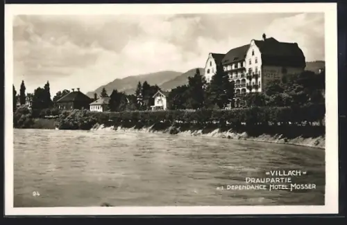 AK Villach, Draupartie mit Dependance Hotel Mosser