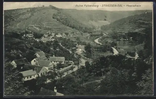 AK Strass im Strassertale, Ruine Falkenberg, Meerschein, Ansicht aus der Vogelschau