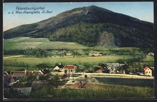 AK Petersbaumgarten a. d. Wien-Aspangbahn, Ortsansicht aus der Vogelschau