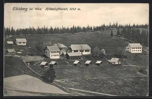 AK Eibisberg bei Weiz, Totalansicht aus der Vogelschau