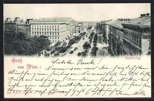 AK Wien, Opernring aus der Vogelschau