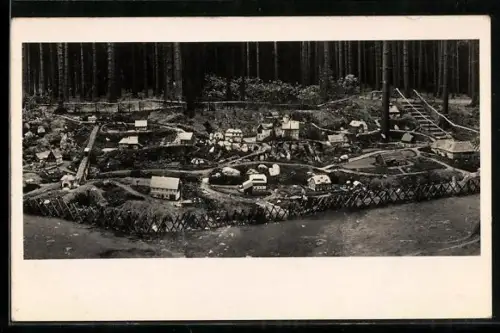 AK Oederan, Klein-Erzgebirge im Stadtwald, Modellanlage