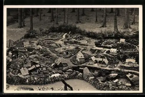 AK Oederan, Klein-Erzgebirge im Stadtwald, Miniaturdorf