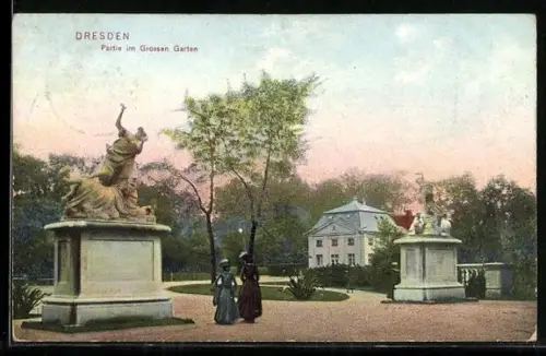 AK Dresden, Partie im Grossen Garten