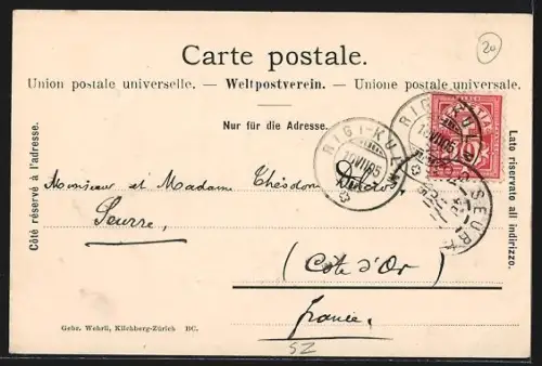 AK Rigi-Kulm und die Alpen, Bergbahn