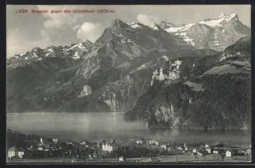AK Brunnen, Teilansicht gegen Urirotstock
