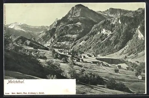 AK Melchthal, Teilansicht mit Bergen