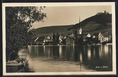 AK Stein a. Rhein, Uferpartie mit Kirche