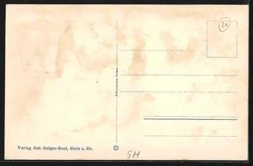 AK Stein a. Rhein, Uferpartie mit Kirche