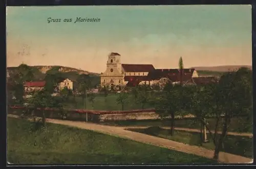 AK Mariastein, Ortspartie mit Kirche