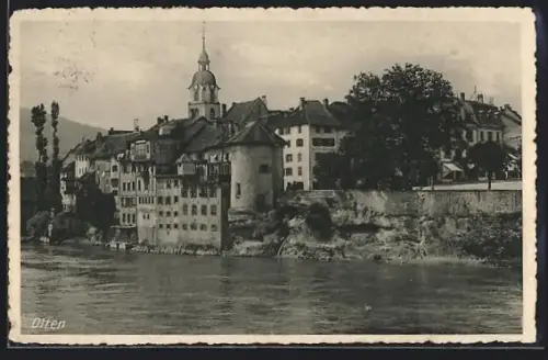 AK Olten, Uferpartie mit Fotografie-Geschäft