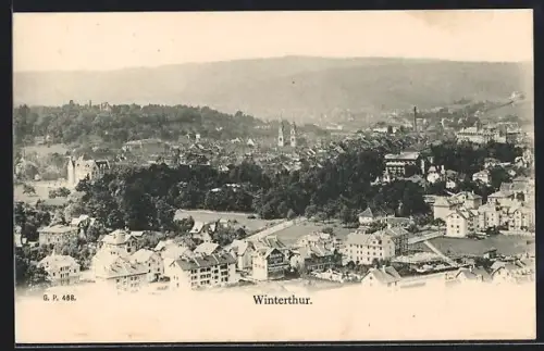 AK Winterthur, Teilansicht mit Kirche