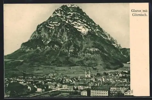 AK Glarus, Totalansicht mit Glärnisch