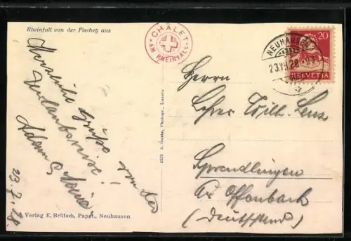 AK Rheinfall, Blick auf den Rheinfall von der Fischetz