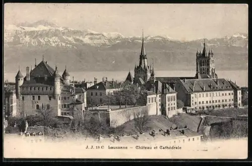 AK Lausanne, Château et Cathédrale
