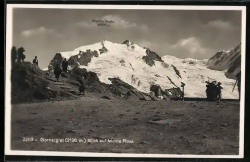 AK Gornergrat, Panorama mit Monte Rosa