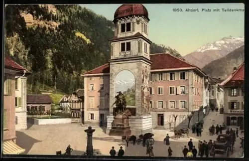 AK Altdorf, Platz mit Telldenkmal