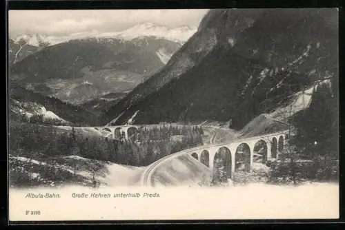 AK Preda, Grosse Kehren, Albula-Bahn