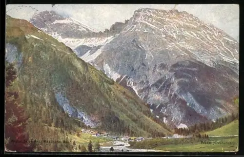 AK Preda, Ortsansicht mit Gebirgspanorama