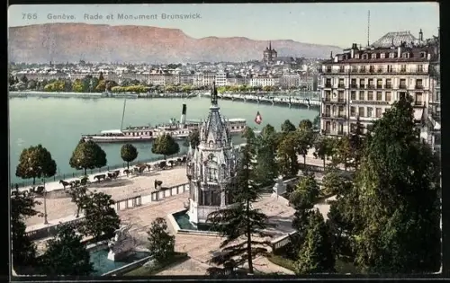 AK Genève, Rade et Monument Brunswick