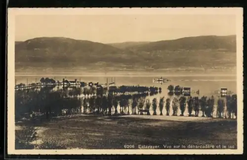 AK Estavayer, Vue sur le débarcadère et le lac