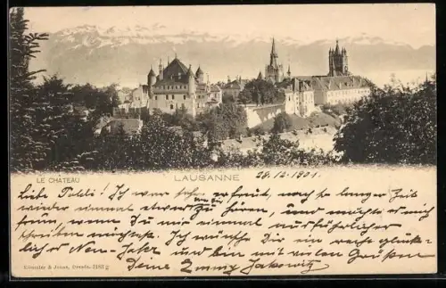 AK Lausanne, La Cathedrale et le Chateau