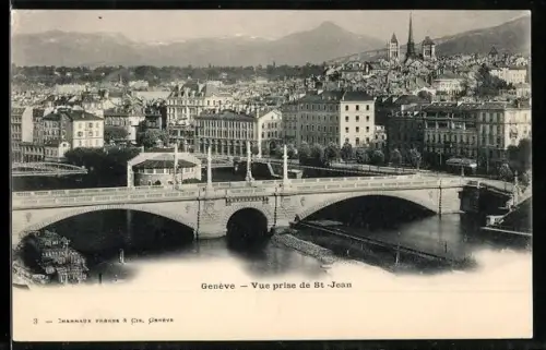 AK Genève, Vue prise de St-Jean