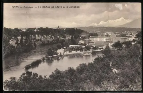 AK Genève, Le Rhône et l`Arve à la Jonction
