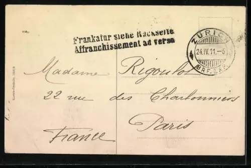 AK Zürich, Totalansicht vom Rigiblick