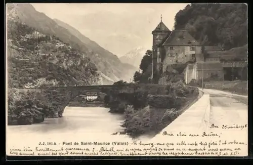AK Saint-Maurice /Valais, Pont de Saint-Maurice