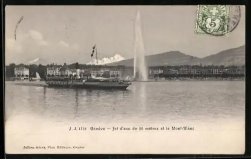 AK Genève, Jet d`eau et le Mont-Blanc